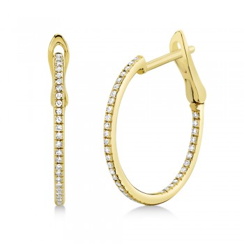 Diamond Mini Hoop Earrings 14k Yellow Gold (0.21ct)