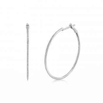 Diamond Inside Out Hoop Earrings 14k White Gold (0.50ct)