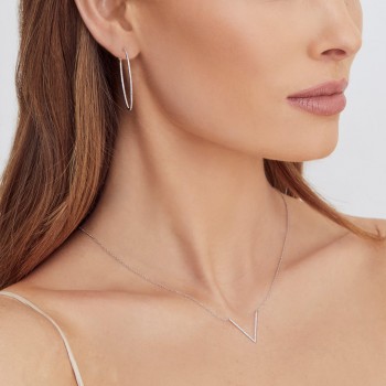 Diamond Inside Out Hoop Earrings 14k White Gold (0.50ct)