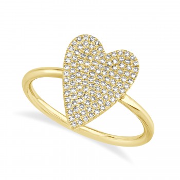 Diamond Pave Heart Ring 14k Yellow Gold (0.26ct)