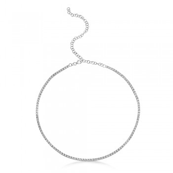 Diamond Tennis Necklace 14k White Gold (0.95ct)