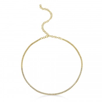 Diamond Tennis Necklace 14k Yellow Gold (0.95ct)