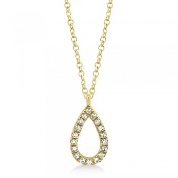 Diamond Pear Pendant Necklace 14k Yellow Gold (0.06ct)