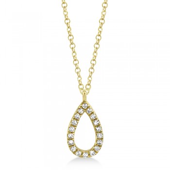 Diamond Pear Pendant Necklace 14k Yellow Gold (0.06ct)