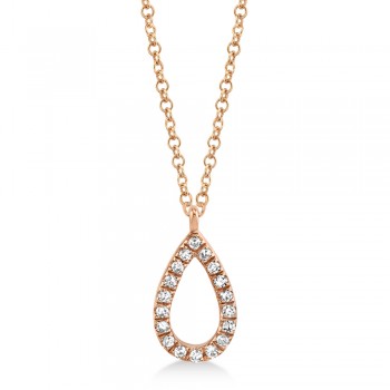 Diamond Pear Pendant Necklace 14k Rose Gold (0.06ct)