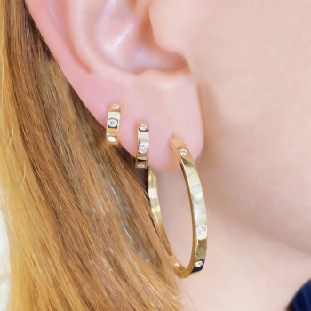 Diamond Bezel Huggie Earrings 14k Rose Gold (0.11ct)