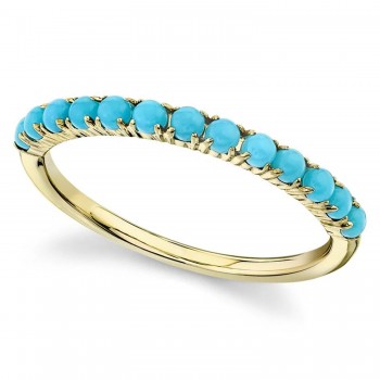 Composite Turquoise Stackable Ring Band 14K Yellow Gold (0.50 ct)