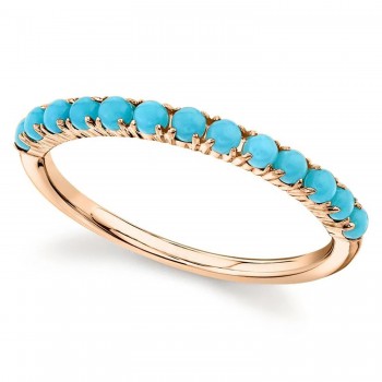Composite Turquoise Stackable Ring Band 14K Rose Gold (0.50 ct)