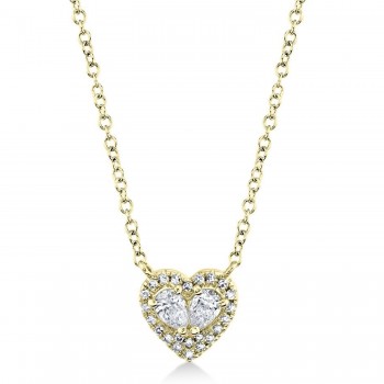 Diamond Solitaire Heart-Shaped Pendant Necklace 14K Yellow Gold (0.21ct)