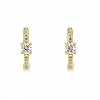 Diamond Huggie Hoop Earrings 14k Yellow Gold (0.25ct)