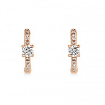 Diamond Huggie Hoop Earrings 14k Rose Gold (0.25ct)