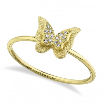 Diamond Butterfly Ring 14K Yellow Gold (0.04ct)
