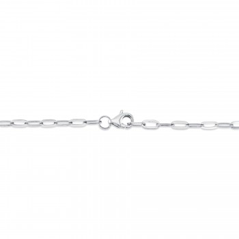 Diamond & Green Garnet Panther Paper Clip Link Pendant Necklace 14K White Gold (0.56ct)