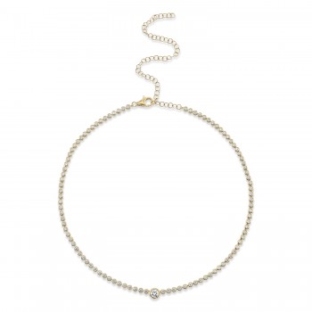 Diamond Bezel Setting Tennis Necklace 14K Yellow Gold (2.89ct)