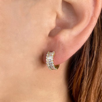 Baguette Lab Grown Diamond Huggie Earrings 14k Yellow Gold (1.16ct)