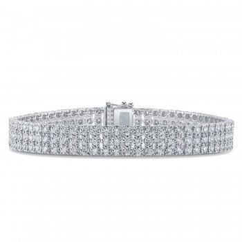 Multirow Lab Grown Diamond Tennis Bracelet 14K White Gold (3.70ct)