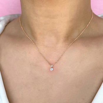 Diamond Pineapple Pendant Necklace 14K Rose Gold (0.03ct)