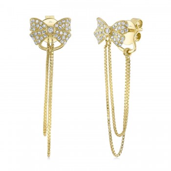 Diamond Bow Earrings 14K Yellow Gold (0.23ct)