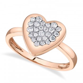 Diamond Heart Ring 14K Rose Gold (0.26ct)