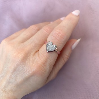 Diamond Heart Ring 14K Rose Gold (0.26ct)