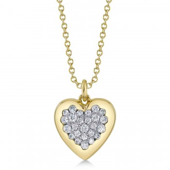 Diamond Heart Pendant Necklace 14K Yellow Gold (0.26ct)