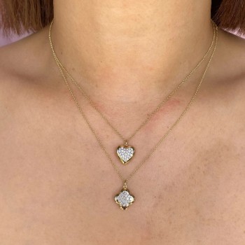 Diamond Heart Pendant Necklace 14K Yellow Gold (0.26ct)
