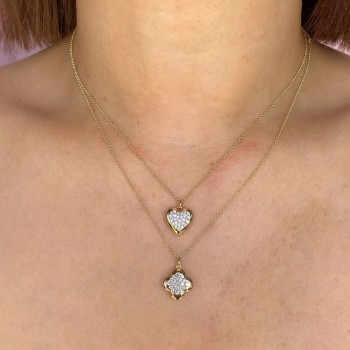 Diamond Heart Pendant Necklace 14K Yellow Gold (0.26ct)