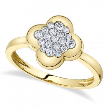 Diamond Clover Ring 14K Yellow Gold (0.27ct)