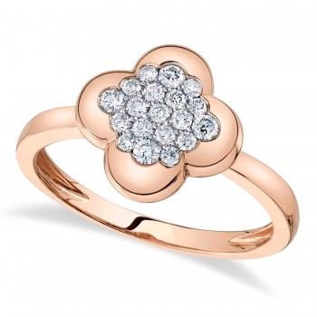Diamond Clover Ring 14K Rose Gold (0.27ct)