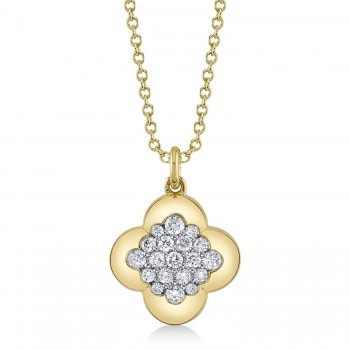 Diamond Clover Pendant Necklace 14K Yellow Gold (0.29ct)