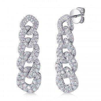 Lab Grown Diamond Link Drop Earrings 14K White Gold (1.62ct)