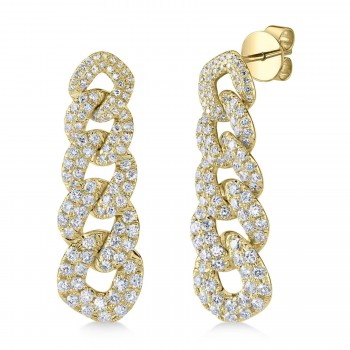 Lab Grown Diamond Link Drop Earrings 14K Yellow Gold (1.62ct)