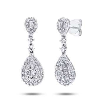 1.09ct 18k White Gold Diamond Earrings