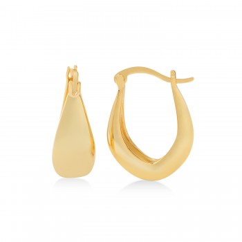 Gold Vermeil Sculptural Hoop Earrings
