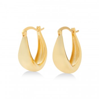 Gold Vermeil Sculptural Hoop Earrings