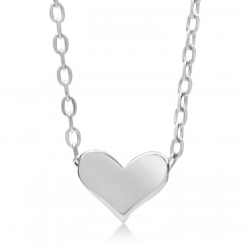 Heart Pendant Necklace in Sterling Silver