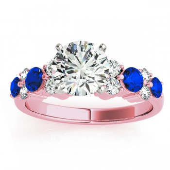 Blue Sapphire & Diamond Engagement Ring 14K Rose Gold (0.66ct)