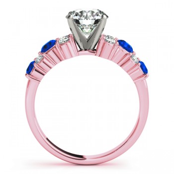 Blue Sapphire & Diamond Engagement Ring 14K Rose Gold (0.66ct)