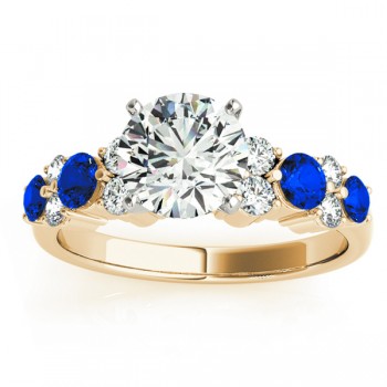 Blue Sapphire & Diamond Engagement Ring 14K Yellow Gold (0.66ct)