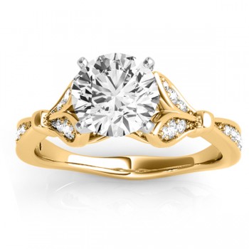 Diamond Tulip Engagement Ring Setting 14K Yellow Gold (0.21ct)