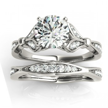 Diamond Accented Tulip Bridal Set Platinum (0.38ct)