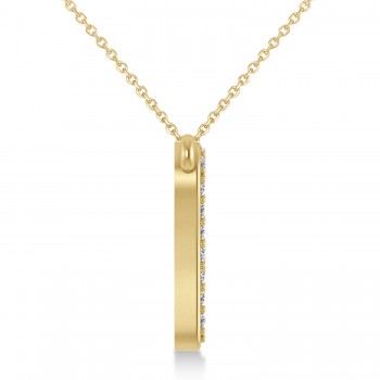 Diamond Tooth Outline Pendant Necklace 14k Yellow Gold (0.26ct)
