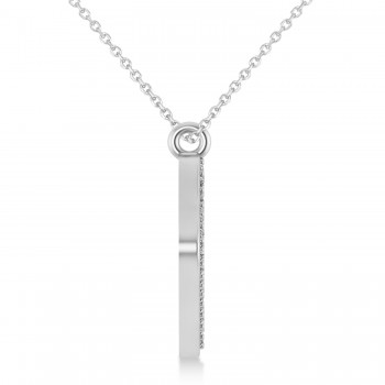 Diamond Angled Tooth Outline Pendant Necklace 14k White Gold (0.29ct)