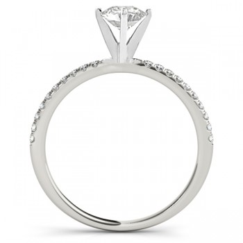 Diamond Accented Engagement Ring Setting 14k White Gold (0.62ct)
