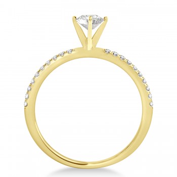Lab Grown Diamond Accented Engagement Ring Setting 14k Yellow Gold (0.62ct)