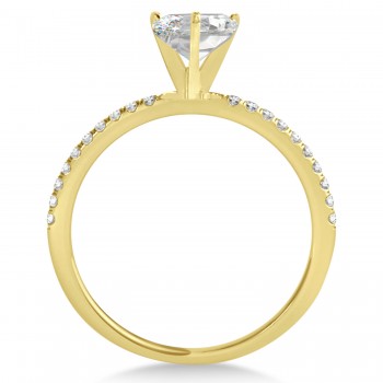 Lab Grown Diamond Accented Oval Shape Engagement Ring 14k Yellow Gold (0.75ct)