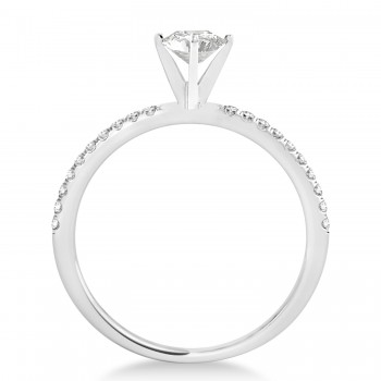 Lab Grown Diamond Accented Engagement Ring Setting 14k White Gold (1.12ct)