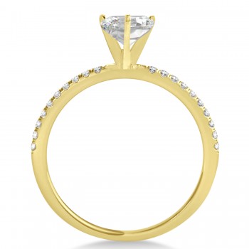 Lab Grown Diamond Accented Oval Shape Engagement Ring 14k Yellow Gold (1.00ct)