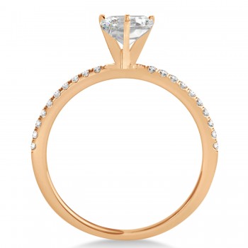 Lab Grown Diamond Accented Oval Shape Engagement Ring 18k Rose Gold (1.00ct)