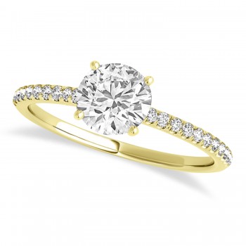 Lab Grown Diamond Accented Engagement Ring Setting 14k Yellow Gold (1.62ct)